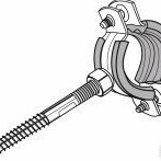 фото Хомут для труб с резиновой прокладкой, болтом и дюбелем 1/2" (20-24мм)